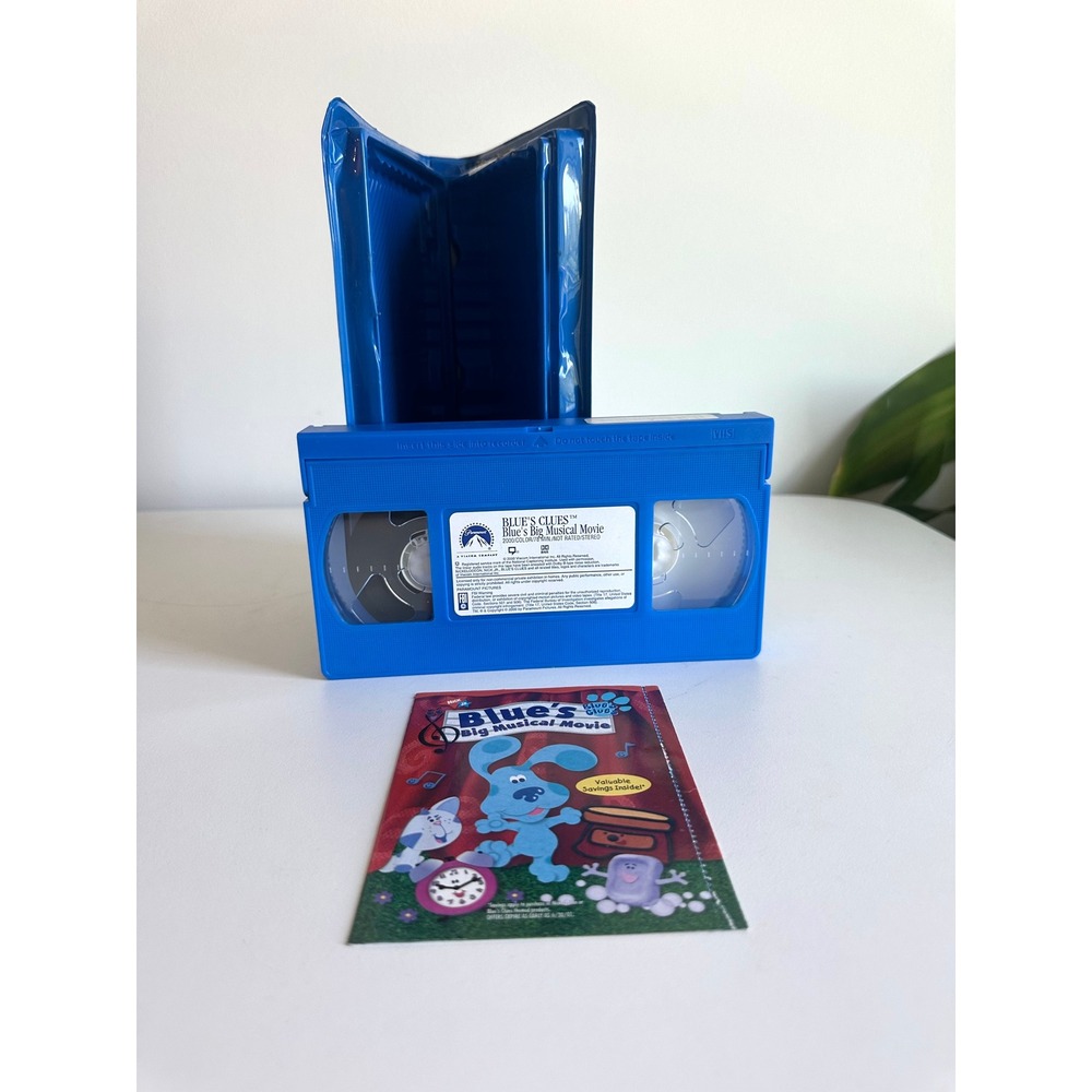 Blues Clues Blues Big Musical Movie VHS 2000 Nickelodeon Blue Tape Clamshell CIB